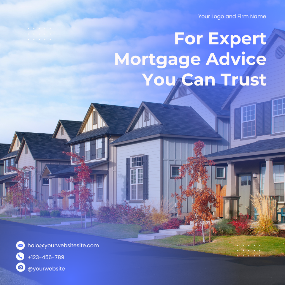 Modern blue mortgage advice post